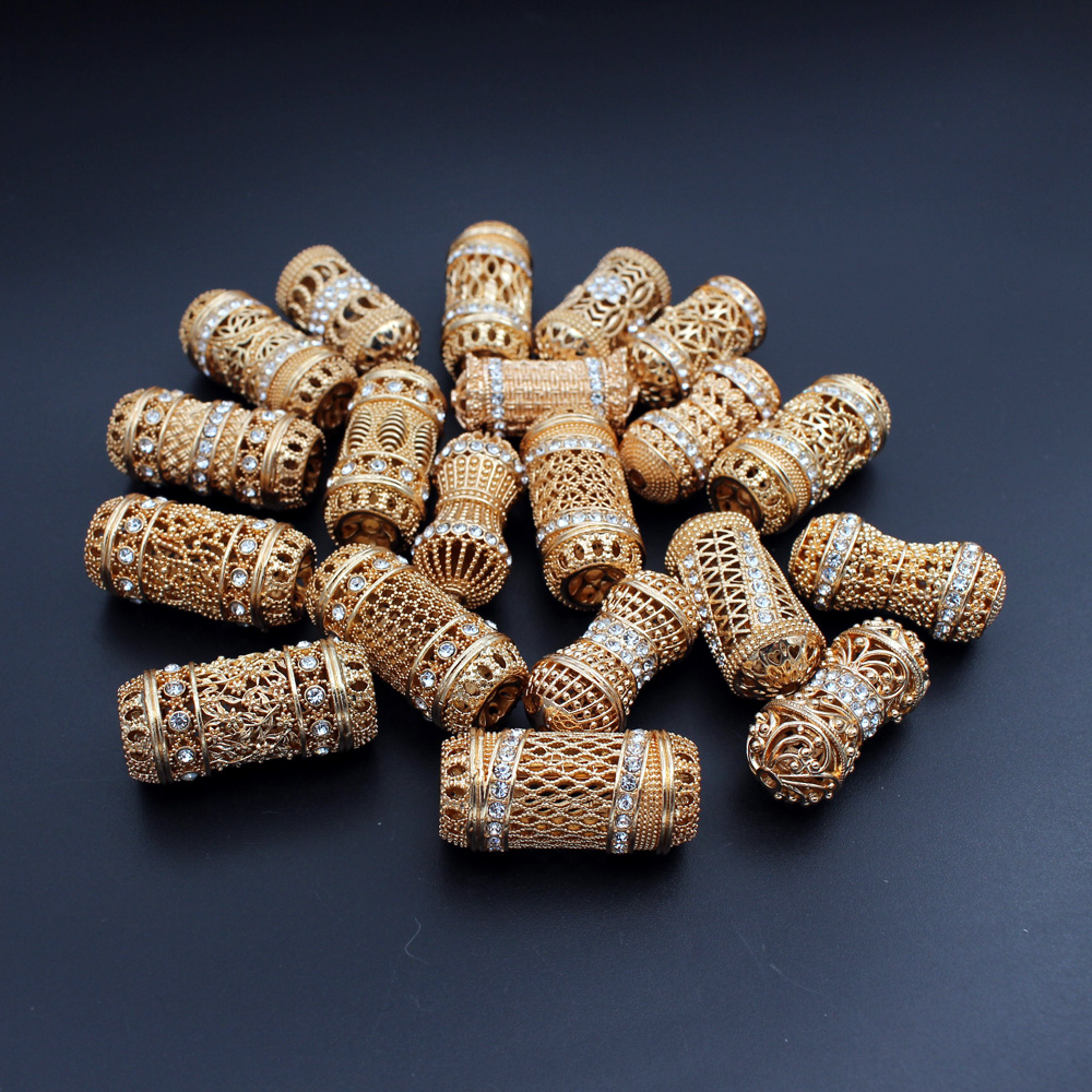 Jewelry Making Dubai - 10Pcs คริสตัลไนจีเรียลูกปัดสำหรับเจ้าสาวดูไบ African Gold สีต่างหูอินเดียงานแต่งงานชุดเครื่องประดับทำ