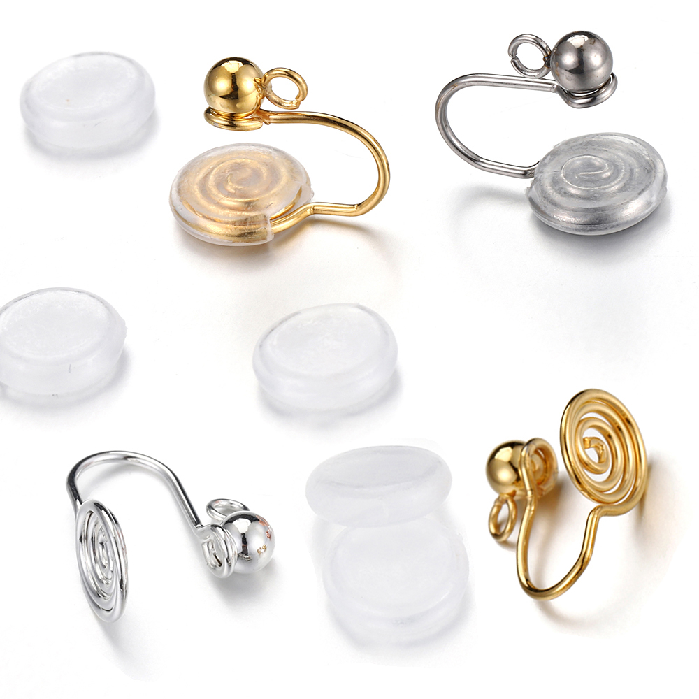 Jewelry Making Soldering Kit - ต่างหูแบบหนีบสแตนเลส 10 ชิ้น แบบเกลียว สำหรับคนไม่เจาะหู อุปกรณ์แปลงรูปแบบสำหรับทำเครื่องประดับ