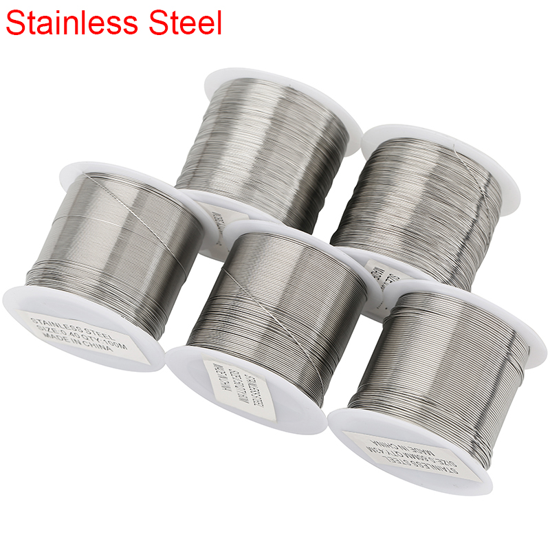 Jewelry Making Equipment - 1 ม้วนสแตนเลสสตีลประดับด้วยลูกปัดสายไฟด้าย Strong เส้นผ่านศูนย์กลาง 0.2 0.3