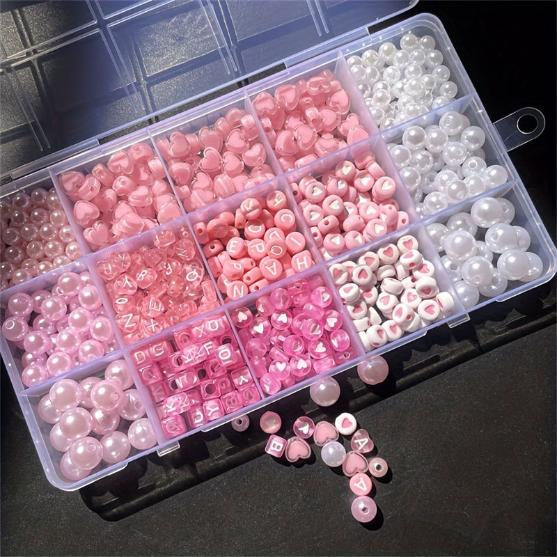 Jewelry Making Soldering Kit - ชุดทำเครื่องประดับ DIY 10 ชิ้น ประกอบด้วยลูกปัดอะคริลิกสีชมพูและอุปกรณ์ทำเครื่องประดับทำมือ