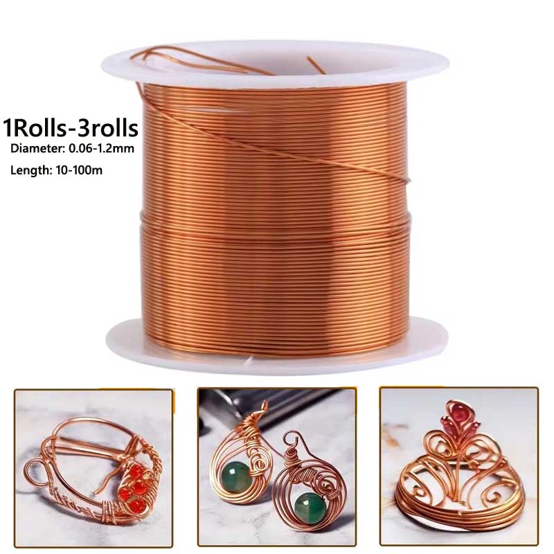 Jewelry Making Wire - 1-3 ม้วนทองแดงอ่อนสําหรับ Electroculture สวน 0.06-1.2 มม.เครื่องประดับทําประดับด้วยลูกปัดเครื่องประดับทําด้วยมือทํา