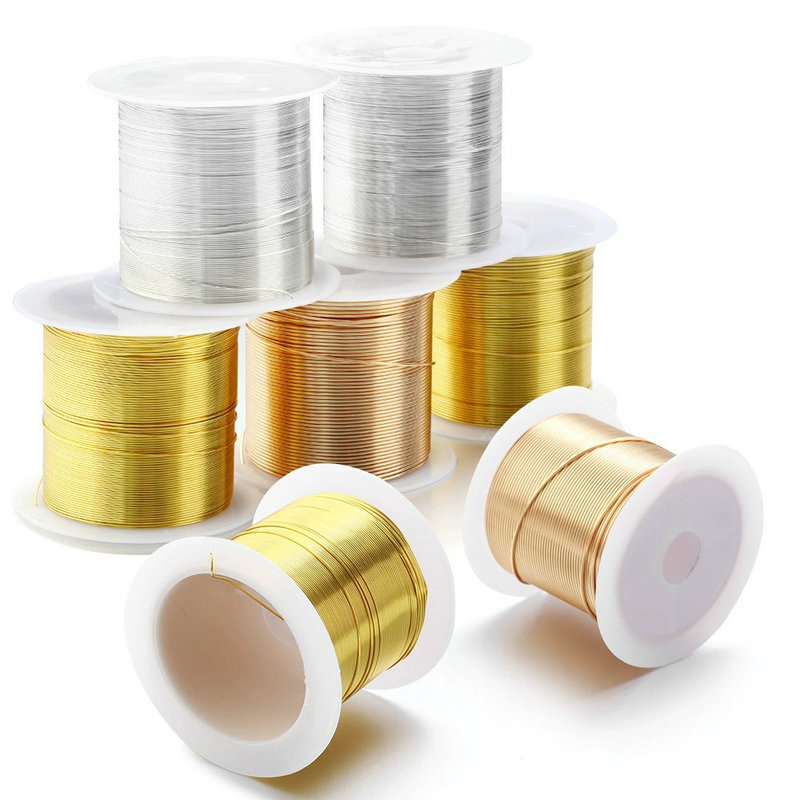Jewelry Making Wire - 0.3-1.0 มม.เครื่องประดับทองแดงลวดเสื่อมเสียเครื่องประดับประดับด้วยลูกปัดสําหรับสร้อยข้อมือสร้อยคอเครื่องประดับหัตถกรรมทําอุปกรณ์
