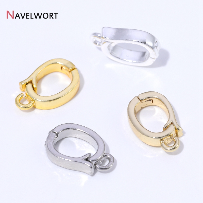 Jewelry Making Supplies - ตัวล็อกจี้แบบมีบานพับ ทำจากทองเหลืองชุบทอง 14K/18K สำหรับทำสร้อยคอ อุปกรณ์เสริมสำหรับทำจี้ วัสดุทำเครื่องประดับ