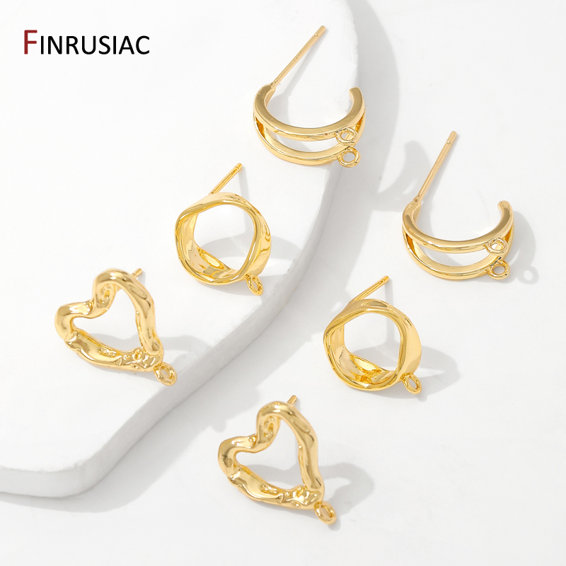Jewelry Making Earring Supplies - DIY ต่างหูเครื่องประดับทําอุปกรณ์ 14K Gold Plated ทองเหลืองสตั๊ดต่างหูโพสต์ผลการค้นหา,อุปกรณ์เสริมสําหรับต่างหู