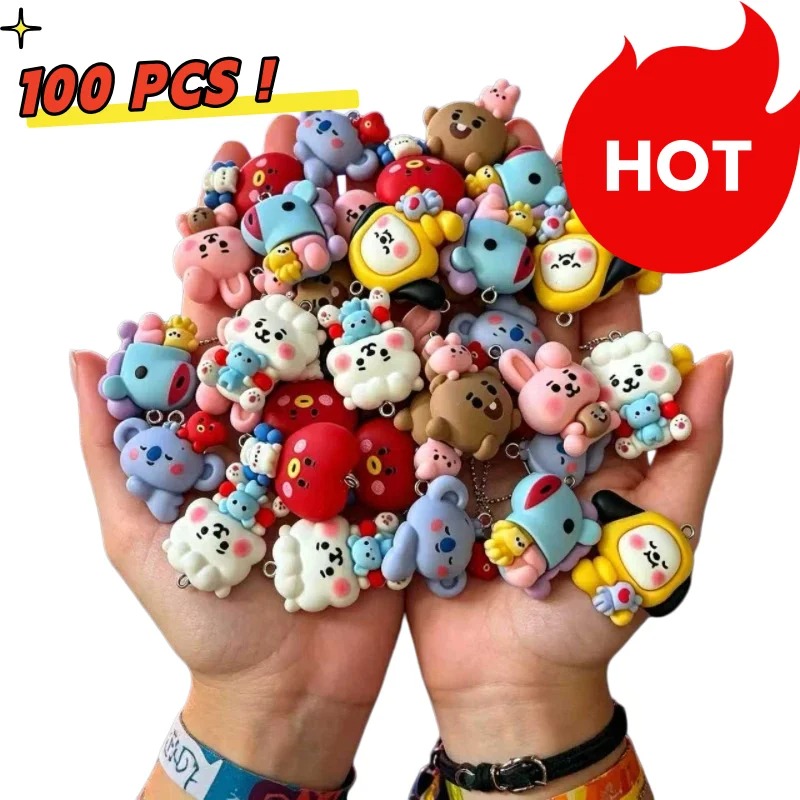 Jewelry Making Supplies - ชุด 7 ชิ้น BT21 ชาร์มการ์ตูนเรซิน อุปกรณ์