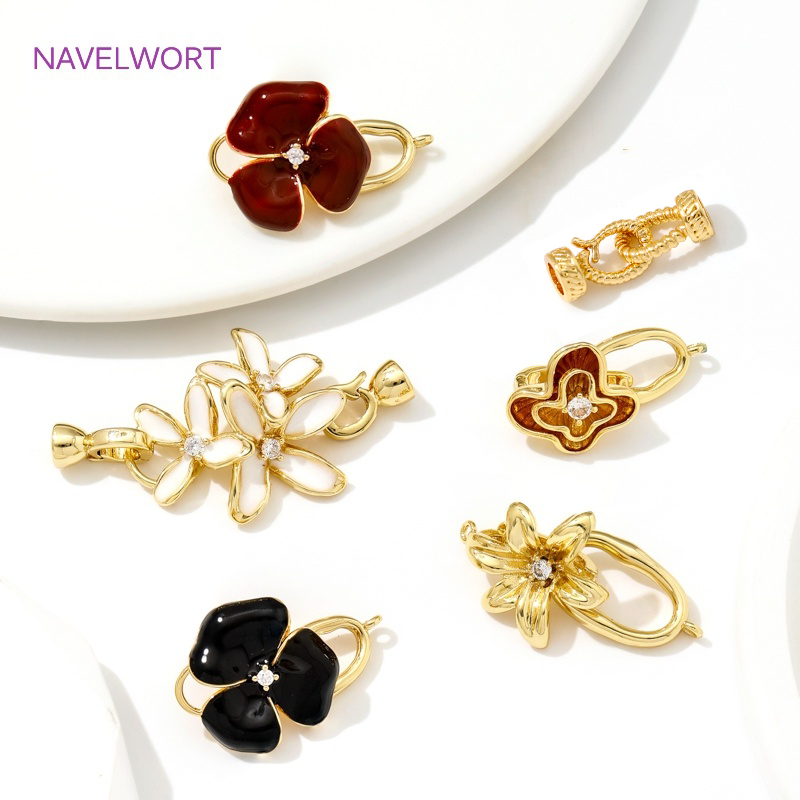 Jewelry Making Supplies - หลายรูปแบบ 18K ทองชุบทองเหลือง Pearl Clasp Connector