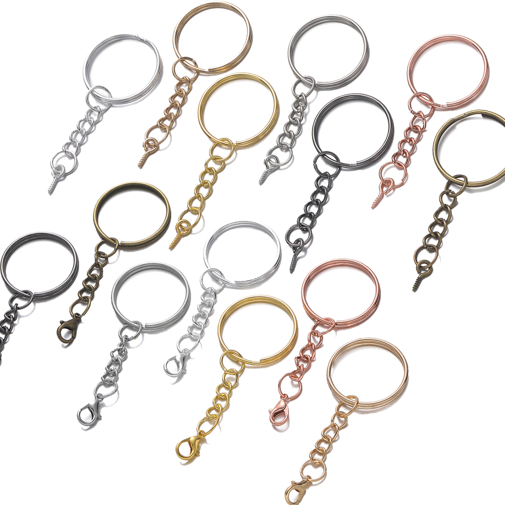 Jewelry Making Equipment - 10 ชิ้น/ล็อต ห่วงคล้องกุญแจแบบมีรูเกลียวขนาด 25 มม. พร้อมสกรูตาไก่