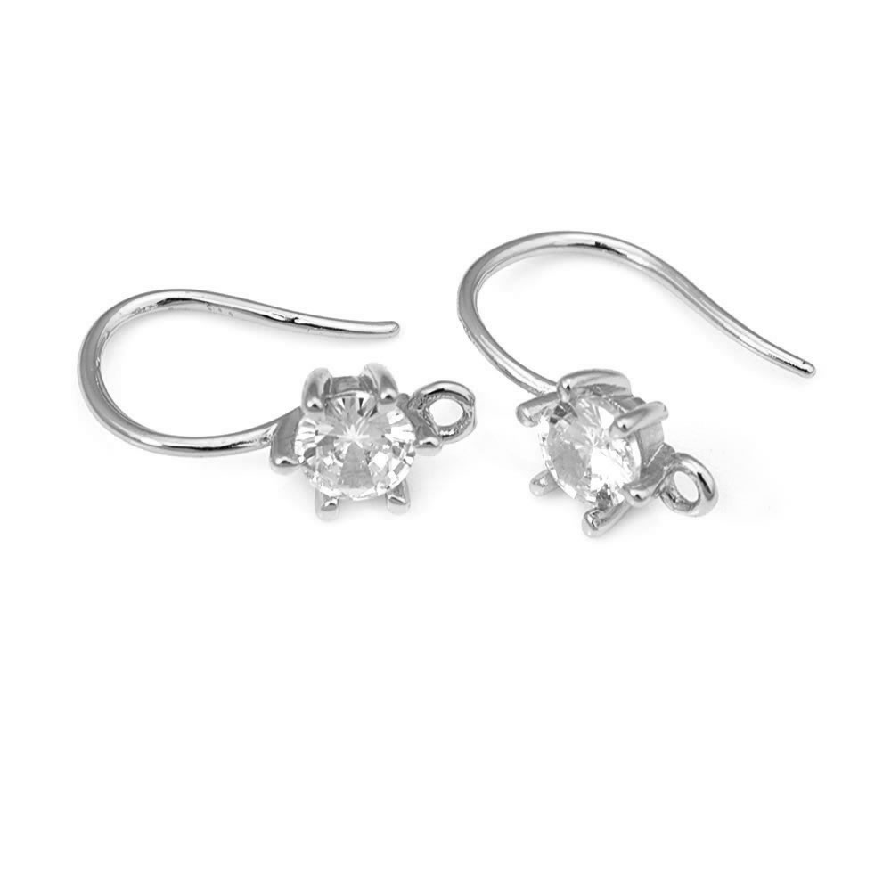 18K Gold สีทองเหลืองเพทายรอบต่ - Jewelry Making Earring Supplies บทวิจารณ์และราคา