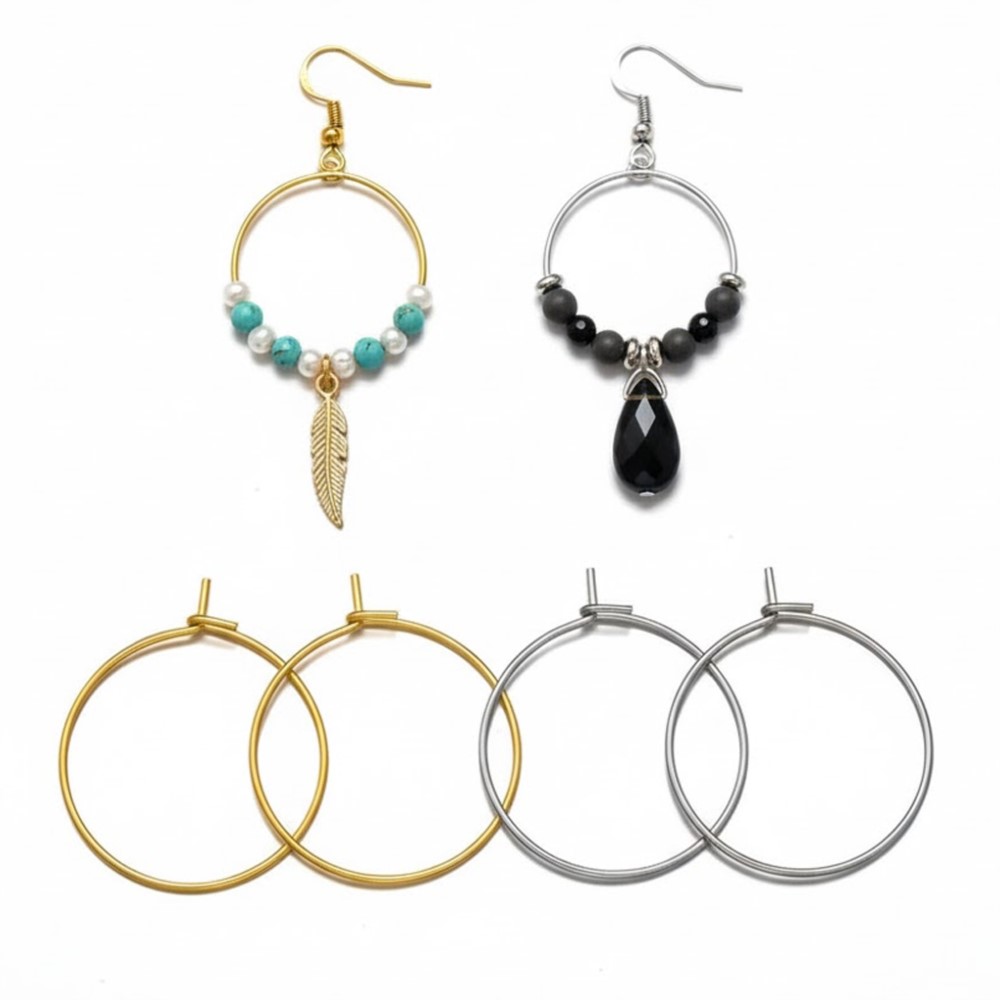 ต่างหูห่วงสแตนเลส 316 สีทอง/เง - Jewelry Making Wire บทวิจารณ์และราคา