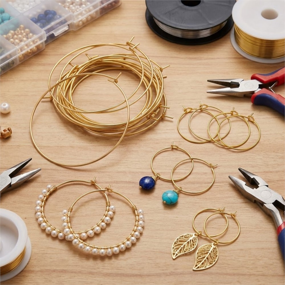 ต่างหูห่วงสแตนเลส 316 สีทอง/เง - Jewelry Making Wire บทวิจารณ์และราคา