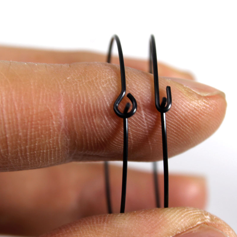 ต่างหูห่วงวงกลมสีดำสแตนเลสขนาด - Jewelry Making Earring Supplies บทวิจารณ์และราคา