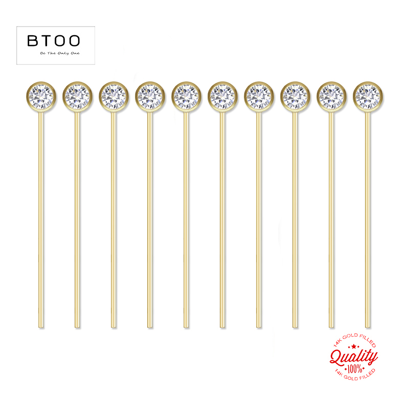 14K Gold Filled Zircon หัว Pin - Jewelry Making Head Pins บทวิจารณ์และราคา