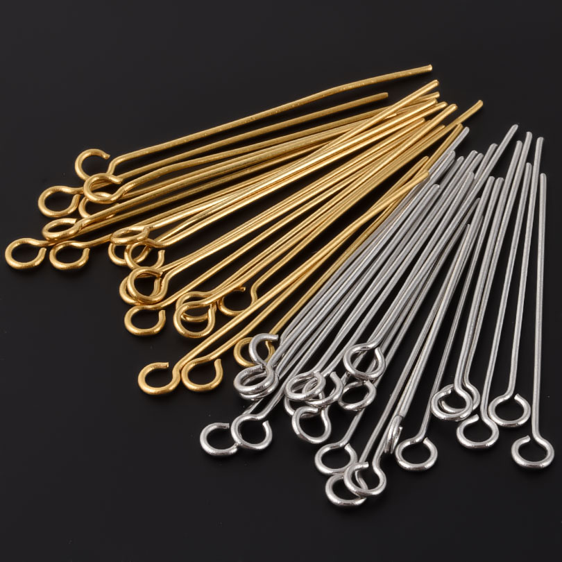 50 ชิ้น/ล็อต ห่วงคล้องสแตนเลส  - Jewelry Making Head Pins บทวิจารณ์และราคา