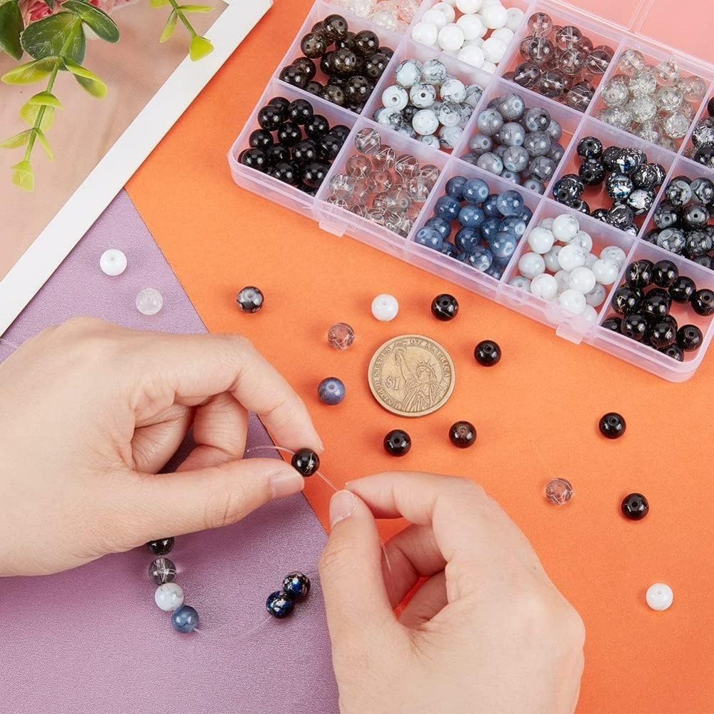 300 ชิ้น 8 มิลลิเมตรลูกปัดแก้ว - Jewelry Making Course บทวิจารณ์และราคา