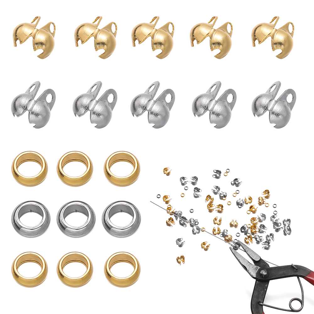 1 ชุดสแตนเลสสตีล CRIMP ลูกปัดเ - Jewelry Making Earring Supplies บทวิจารณ์และราคา