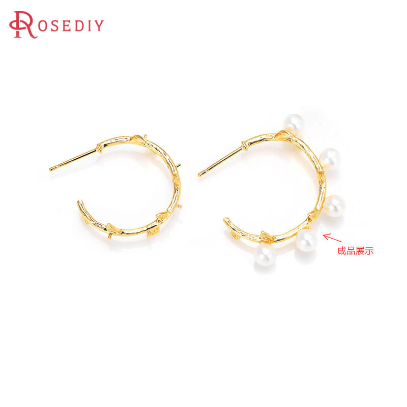 6PCS 18K Gold สีทองเหลืองครึ่ง - Jewelry Making Earring Supplies บทวิจารณ์และราคา